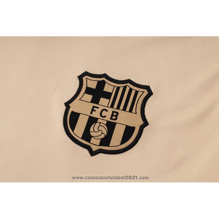 Fato de Treino Barcelona Manga Curta 2024-2025 Amarelo - Calcas Curta
